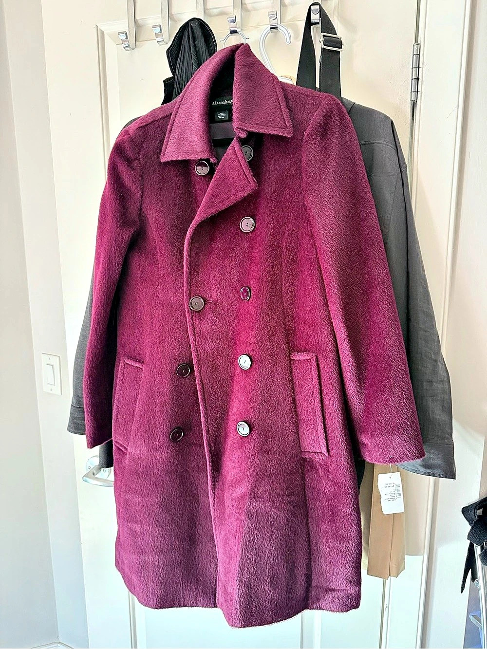Saks Fifth Avenue Alpaca Wool Coat in Plum NWT